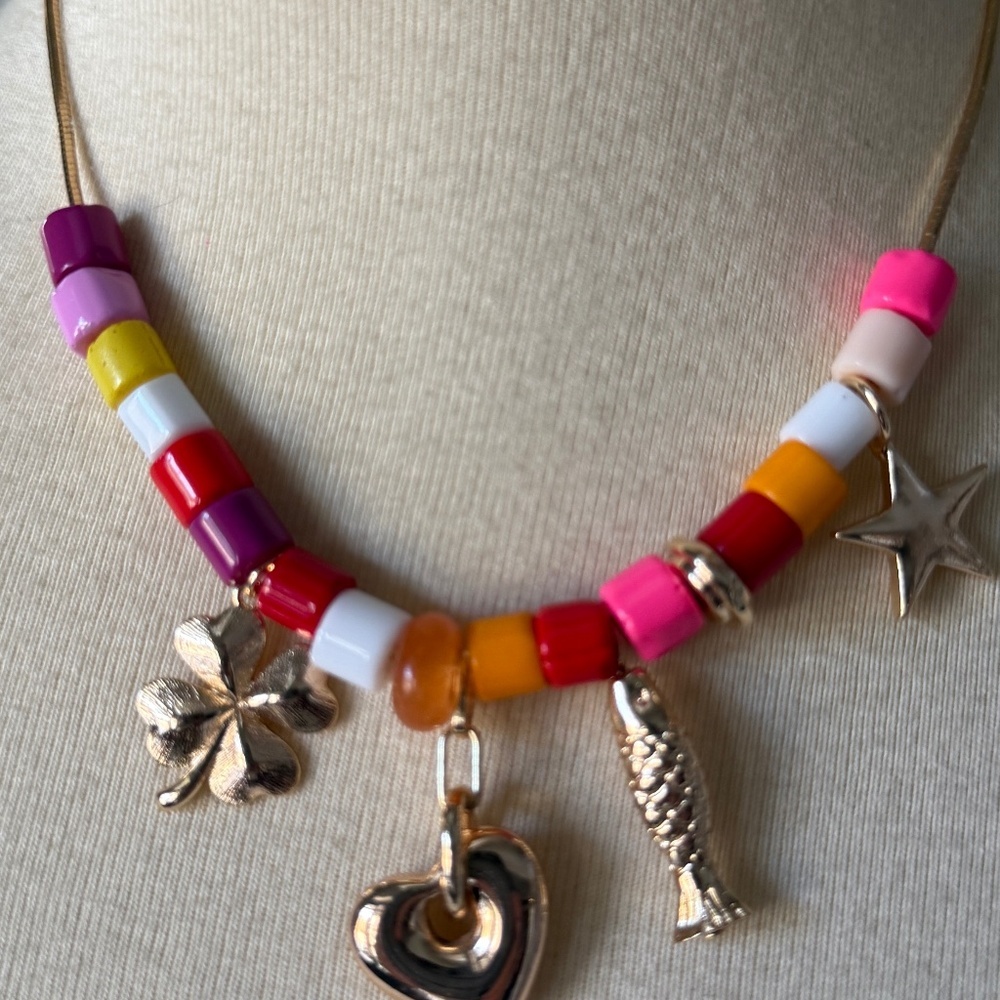 NWT Anthropologie Beaded Charm Necklace - Picture 5 of 6